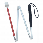 Folding four-section aluminum white cane for the blind, 100cm, for children