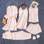 Naiste 5 tk satiinpitsiga p&uuml;ksid L&uuml;hikesed p&uuml;ksid &Ouml;&ouml;s&auml;rk R&uuml;&uuml; pidžaama pesu XXXL punane