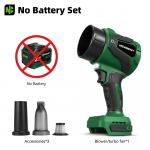 Newbeny 2IN1 Harjadeta Elektriline Turbo Puhur Jet Ventilaator 650M/S 3000W V&auml;gev Autokuivati Lumetolmu Puhur T&ouml;&ouml;riist Makita Akule Without battery