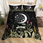 Kuu tekikate komplekt Suurus Queen King Single Twin Kuu voodipesu Lastele Teismelistele T&auml;iskasvanutele 1 tekikate 2 padjap&uuml;&uuml;ri ilma tekita EU Single(135*200cm)3pcs