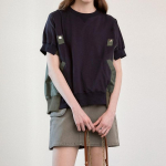 Maxza Color PoinT Round Neck ShorT Sleeve T shirT zb04Ts002 navy/FREE
