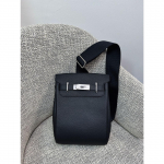 Litsimustriga rinnakott unisex ado nahast messenger-kott togo esimese kihi veisenahast t&ouml;&ouml;les&otilde;itja &otilde;lakott-seljakott 27*18*8cm must