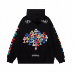 803 CHROME HEARTS 2026 S&uuml;gis ja Talv Uus Suur Suurus Klassikaline Stiil Logo Kapuutsiga Pusero, Sobib Paaridele Kandmiseks S must