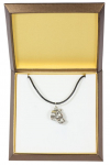 American Staffordshire Terrier, Amstaff - Dog necklace in gift box, silver-plated locket for dog fan, striking pendant by Art-Dog brand h&otilde;be