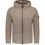 Stone Island FW24 Soft Shell Tuulekindel Veekindel Hingav Kapuutsiga T&otilde;mblukuga Fliisjakk Unisex jakid Khaki 8115Q0322-V0075 XL