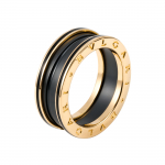 BVLGARI B.Zero1 Kitsas Vedru Disain S&otilde;rmus Musta Keraamikaga Unisex Ehted AN858853 Box,Warranty Not Included,55