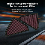 for Jaguar F-Type 2014-2025 3.0 5.0 High Flow Sport Washable Performance Air Filter 33-3021 T2R1881