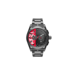 Diisel Kvartsikell Must Tihvtiterasest Rihm Lahe Kronograaf Kalender Logo Peegel DZ4598 Meeste kellad DZ4598 Regular Watch Box,Cool Black Watch Dial