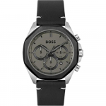 BOSS Pilvehall Must Nahk Meeste Kvartsikell 1514014 hall