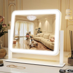 Nutikas puutetundlik LED-meigipeegel - V&auml;ike, 3 reguleeritava v&auml;rviga magamistoa tualettlaud 350x300x15mm Mirror valge