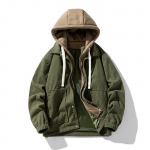 Meeste jope Paks talvine pesapallivorm Hoodiega jakid meestele Fliisist pikkade varrukatega mantel Meeste vabaaja kapuutsid T&auml;navar&otilde;ivad Meeste mantlid M armee roheline v&auml;rv