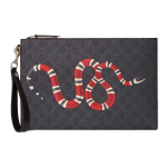 Gucci GG Supreme Kingsnake Prindiga T&otilde;mblukuga Rahakott Randmepaelaga Sidur Must Unisex'i Igap&auml;evaseks Kasutamiseks Gift Set(Basic Set+Box+Shopping Bag)