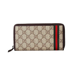 Gucci Ophidia GG Supreme T&otilde;mblukuga Rahakott, Beež L&otilde;uend Pruun Nahk&auml;&auml;ris Roheline Punane Web-triip, Meeste igap&auml;evaseks reisimiseks Kingitus 308009-KGD8R-9791 Basic Set (Bag+Dust Bag)