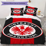 Eintracht Frankfurt Mustriga Voodipesu tekkikomplekt teki kate padjap&uuml;&uuml;r Kodu kaunistus S&uuml;nnip&auml;eva kingitus (1 * tekikott + 2 * padjap&uuml;&uuml;ri ilma s&uuml;damikuta) 140x200cm