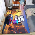 Vice City laheda sportauto tr&uuml;kiga flanellvaip, libisemiskindel, sobib magamistoa, elutoa, laste toa kaunistuseks 120x160cm( 47x62in ) black