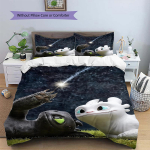 Kuidas koolitada oma draakoni Hambaorgu ja Valgusti (2) Tekikate ja padjap&uuml;&uuml;rid, HTTYD F&auml;nni Voodipesu, Suurep&auml;rane Kingitus.chl 135x200cm