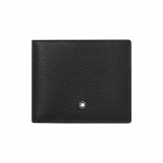 Montblanc Pehme nahast rahakott 6 kaardipesa kohaga Meeste rahakotid Must 126250 Gift Set(Basic Set+Box+Shopping Bag)