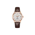 Seiko Presage Seeria Navigator Business L&auml;bipaistev korpus Automaatne Mehaaniline Liikumine Nahkrihmaga Kell Naiste kellad Valge SRP852J1 Medium Gold Watch Case white
