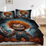 Chucky S&otilde;brad Voodipesukomplekt - 3-osaline tekikott Kingitus Magamistoa jaoks, Ei sisalda t&auml;idistB126 135x200cm black
