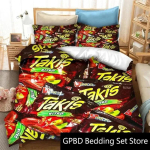 3D prinditud suupisted Takis Voodipesukomplekt Kahekohaline Twin King Suur Tekikott Tekk Padjap&uuml;&uuml;r Poistele T&uuml;drukutele T&auml;iskasvanute Magamistuba 135x200cm gray