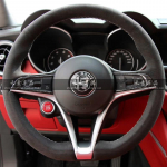 Isemeisterda K&auml;sitsi &otilde;mmeldud Punutis Must libisemiskindel seemisnahast Roolikate Alfa Romeo Giulia Stelvio Giulietta jaoks Autode Siseosa