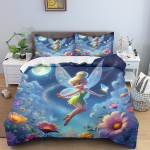 Tinkerbelli tekikott Multikas Digitaalne tr&uuml;kk Kodu padjap&uuml;&uuml;ri komplekt T&auml;iskasvanute magamistuba Laste tekk Voodipesu 90x200cm