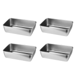 1/2/3/4 tk Leivapann roostevabast terasest ristk&uuml;likukujuline lihaleiva k&uuml;psetuspann omatehtud banaanileiva k&uuml;psetamiseks 4pcs gray