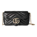 Gucci GG Marmont Mini &otilde;lakott helekuldse metallketiga rihma k&uuml;ljes lambanahast Naiste &otilde;lakott Must 841290-AAFAX-1000 Box(Basic Set+Box) black