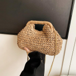 Yogodlns Retro kootud k&auml;ekotid naistele &otilde;lekott kookonkett k&auml;ekott messenger kott daamide puhkuse rand &ouml;kos&otilde;bralik crossbody kott 29x1x22cm beež