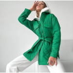 Vintage Naiste Argyle Pikkade Varrukatega &Uuml;herealine Rev&auml;&auml;rkraega Slim Parka Jakk S&uuml;gis Talv Soe Trench &Uuml;ler&otilde;ivas S roheline