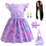 Mirabel Isabela Cosplay Printsessikleit Lastele Encanto V&otilde;lukehe Kost&uuml;&uuml;m T&uuml;drukutele Halloweeni Lastep&auml;eva S&uuml;nnip&auml;evapeo P&uuml;hader&otilde;ivad 7-8T (Tag 140) pink
