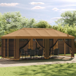 Paviljon k&uuml;ljeseintega 6 x 3 m Beež Pol&uuml;ester ja Teras 190