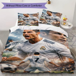 C Ronaldo Mustriga Voodipesu Tekikott Padjap&uuml;&uuml;r Kodu Kaunistus S&uuml;nnip&auml;evakingitus (1 * tekikott + 2 * padjap&uuml;&uuml;r ilma t&auml;idiseta) 135x200cm gray