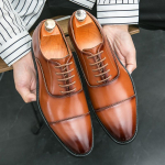 Klassikalised Brogues Nahast Kingad Meestele Sotsiaalsed &Auml;ri Oxford Nahast Kingad Meestele Mokassiinid Meeste Formaalne Kleidi Kingad Pulm Nahk 41 pruun