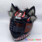 Mootorrattakiivri Elektrikiivri Kaunistus 3D Stereo Hundik&otilde;rvad Palus Kokkupandav Mootorratta Kiivri Tarvikud Kleebised Cosplay Stiil Black Grey Wolf Ear gray