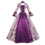 Naiste Cosplay Marie Antoinette'i kleit Keskaegne laia varrukaga Viktoriaanlik peokleit Renessanss Gootiline lilleline hommikumantel Suur suurus L