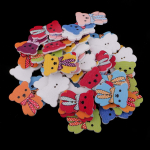 50 tk Cartoon karu puidust n&ouml;&ouml;bid 2 auguga &otilde;mblemine Scrapbooking isetegemine 30 x 23mm