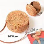Retro &uuml;mmargune k&auml;sitsi kootud naiste k&auml;ekotid, &uuml;mmargused rotangist &otilde;&otilde;nsad &otilde;led, &uuml;he &otilde;laga 20*8*20cm khaki