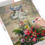 Teemantmaaling Ristpistes Teemantmosaiik Lille Teemanttikandid Rhinestone pilt 20X30CM