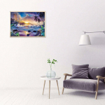 Teemanttikandid 5d isetehtud teemantmaal Maaliline ranna ristpistes teemantmosaiigist kivid 20X30CM