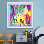 Teemantmaal t&auml;ispuurkass Teemantmosaiik Teemanttikandid Loomade isetegemine Pilt kividest 30x30CM