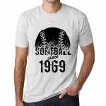 Meeste Vintage T-s&auml;rk Graafiline T-s&auml;rk Softball aastast 1969 Vintage valge XS anti-flash valge v&auml;rv
