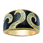 Bague Plaqu&eacute; Or 'Romy' Noir dor&eacute; - 12 mm 52 must