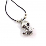 Les Tr&eacute;sors De Lily [J7228] - Bracelet cr&eacute;ateur 'T&ecirc;te de Mort' noir must