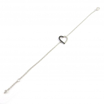 Les Tr&eacute;sors De Lily [M6232] - h&otilde;bedane k&auml;ev&otilde;ru  Love  mustvalge (roodiumiga kaetud) - 12x12 mm h&otilde;be