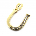 Les Tr&eacute;sors De Lily [M8745] - kullatud ripats  Letter U  valge kuld - 21x10 mm kuld