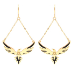 Les Tr&eacute;sors De Lily [Q5048] - Boucles cr&eacute;ateur acier 'Boho' noir dor&eacute; (aigle) - 45x30 mm must
