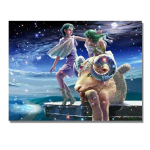 Teemantmaal 12 T&auml;htkuju teemanttikandid T&auml;htkujud T&auml;hise &ouml;&ouml; maastik ristpistes 20X30CM