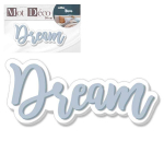 Les Tr&eacute;sors De Lily [Q7323] - Mot D&eacute;co bois 3D 'Dream' gris bleut&eacute; blanc - 30x12x1 cm hall