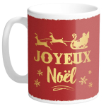 Les Tr&eacute;sors De Lily [R0482] - Punane 'Merry Christmas' keraamiline kruus (Made in France) - k&otilde;rgus 9,5 cm l&auml;bim&otilde;&otilde;t 8 cm punane